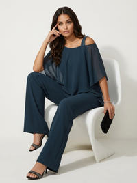 Elegantes Chiffon-Damen-Set - Elena in Blau