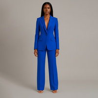 Sophia | Damen Tailored Hosenanzug Elegant Business Modern Tailliert in Blau