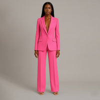 Sophia | Damen Tailored Hosenanzug Elegant Business Modern Tailliert in Rosa
