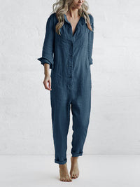 Maxine | Damen Overall Viele Taschen Funktional Casual Urban Modern in Blau