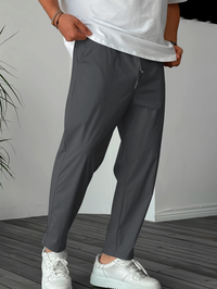 Oscar | Elegante Konisch Zulaufende Hose Mit Kordelzug in Dunkelgrau