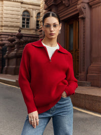 Mathilda | Weicher Alltags Strickpullover in Rot