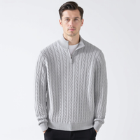 Lukas | Klassischer Strickpullover mit Half-Zip in Grau