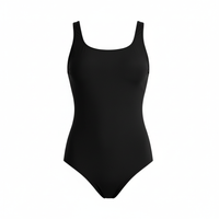 Lara | Damen Sport Badeanzug Ombre Einteilig Schwimmen Modern in Schwarz