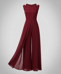 Nadia | Damen Jumpsuit Ärmellos Elegant Modern Sommer Casual in Rot