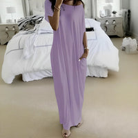 Daphne™ Maxikleid mit weitem Ausschnitt und Seitentaschen in Lila