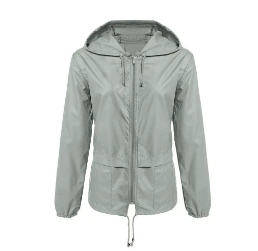 Casual Wasserdichte Leichte Regenjacke mit Kapuze und Kordelzug für Damen | Ideal für den Winter