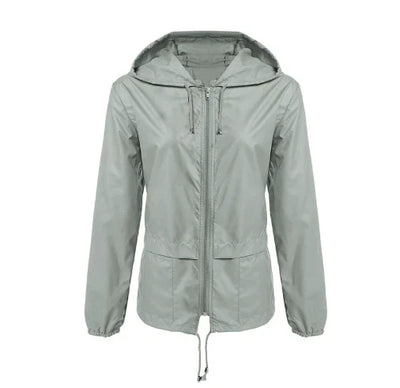 Casual Wasserdichte Leichte Regenjacke mit Kapuze und Kordelzug für Damen | Ideal für den Winter
