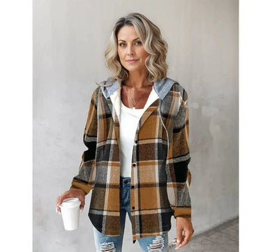 Fudus | Stilvolle Karierte Trend Strickjackes