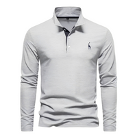 Antoine - Langärmeliges Herren-Poloshirt für den Alltag in Grau