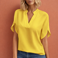 Elegante luftige Bluse für Damen mit schmeichelhaftem Schnitt | Maud in Gelb