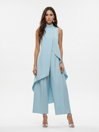 Sara | Damen-Turtleneck Ärmelloses Set in Hellblau
