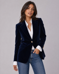 Damenblazer mit Knöpfen und Taschen in Dunkelblau