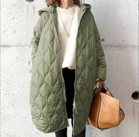 Damen Langarm Padded Parka mit Kapuze und Taschen in Hellgrün
