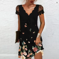 GlitterEve Kleid | Glitzerkleid in Blumen
