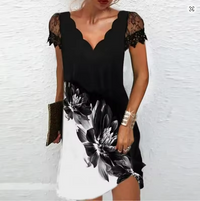 GlitterEve Kleid | Glitzerkleid in Schwarz-Weiß