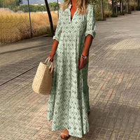 Thea | Damen Boho Maxikleid Fließend Romantic Sommer Festival in Grün