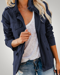 Tanja | Damen Casual Herbst Übergangsjacke in Blau