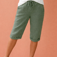 Bequeme Baumwollshorts für Damen mit eleganter Passform | Liora in Grün