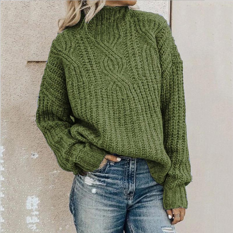 Lässiger Strickpullover mit Stehkragen für Damen | Ideal für den Winter