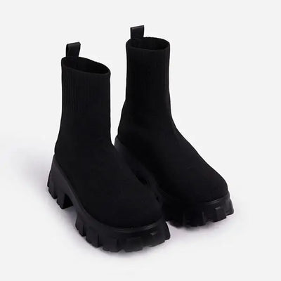 Lässige Strick- und Vegan Leder Stiefeletten für Damen | Ideal für das tägliche Tragen