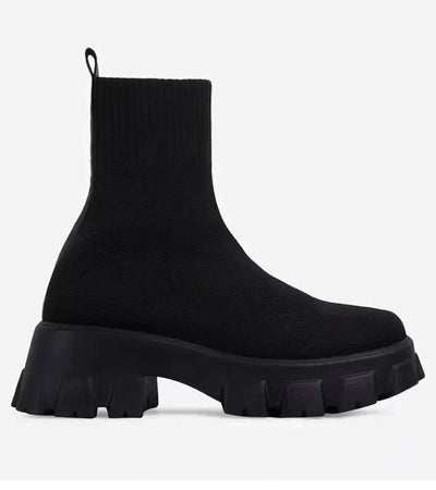 Lässige Strick- und Vegan Leder Stiefeletten für Damen | Ideal für das tägliche Tragen