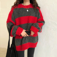 CAROLE - Französischer Winterpullover in zwei Farbstellungen in Rot