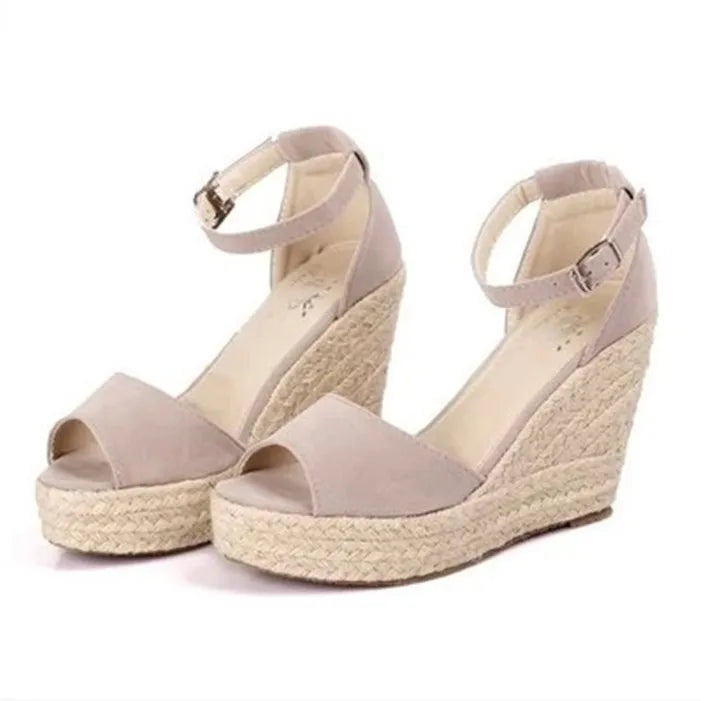 Elysia | Keilabsatz Sandalen Damen Peep-Toe