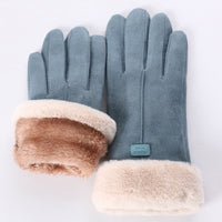 Pelzhandschuhe | Warme, wasser- und berührungssichere Handschuhe in Blau