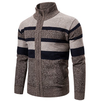 Gestreiftes Herren-Pullover  - CLOVIS in Kamel
