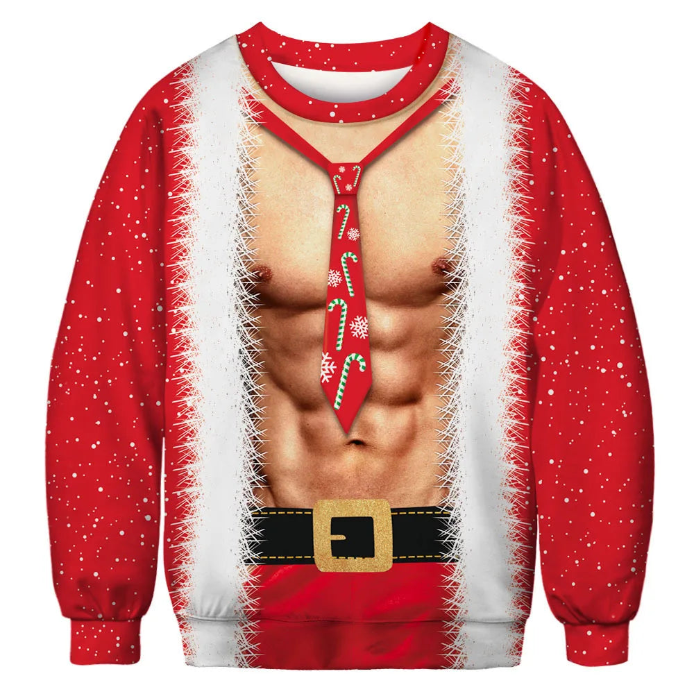 Renate - Warmer Pullover mit 3D Lustiger Feiertag Weihnachtsfeier Bedruckt für Männer und Frauen