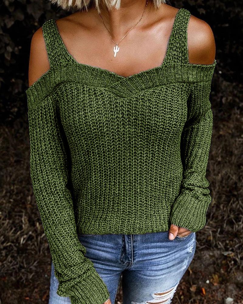 Eleganter Strickpullover mit langen Ärmeln und Cut-Out-Detail für Damen | Ideal für den Winter