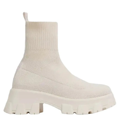 Lässige Strick- und Vegan Leder Stiefeletten für Damen | Ideal für das tägliche Tragen