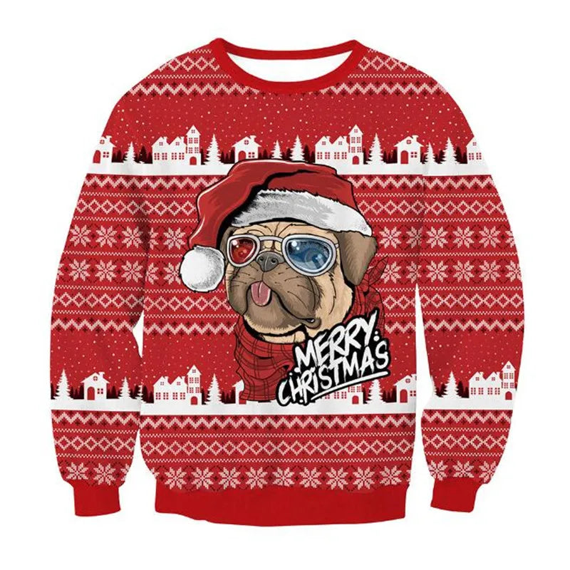 Renate - Warmer Pullover mit 3D Lustiger Feiertag Weihnachtsfeier Bedruckt für Männer und Frauen