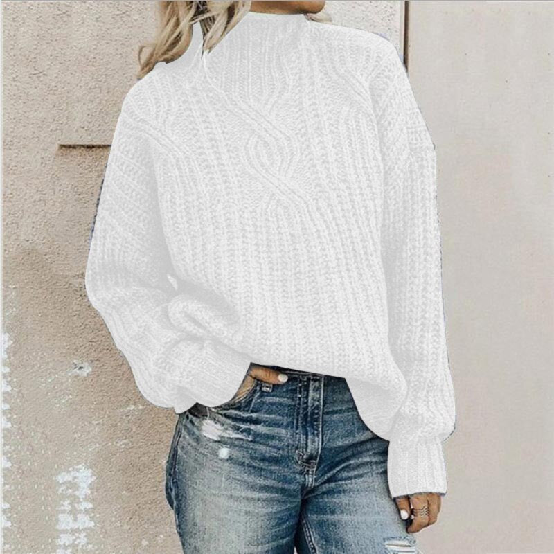 Lässiger Strickpullover mit Stehkragen für Damen | Ideal für den Winter