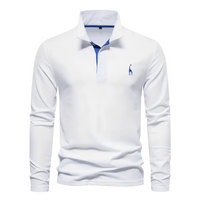 Antoine - Langärmeliges Herren-Poloshirt für den Alltag in Weiß