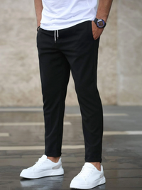 Nico | Herren Stretchhose Schick Bequem Komfort Business Casual in Schwarz