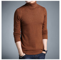 Herren-Rollkragenpullover - KORELIN in Kaffee