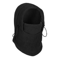 3-in-1 Wintermütze mit Kapuze und Schal in Schwarz