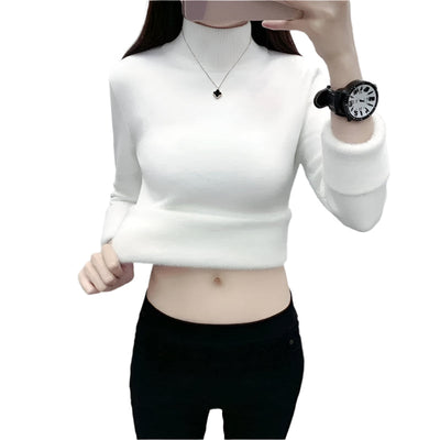 Lässiger warmer Strickpullover mit Plüschfutter für Damen | Ideal für den Winter