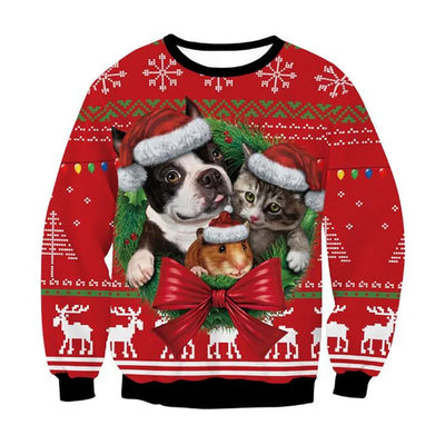 Renate - Warmer Pullover mit 3D Lustiger Feiertag Weihnachtsfeier Bedruckt für Männer und Frauen
