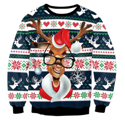 Renate - Warmer Pullover mit 3D Lustiger Feiertag Weihnachtsfeier Bedruckt für Männer und Frauen
