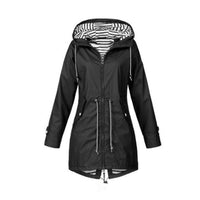 Fleur | Damen-Hoodie-Jacke mit Kordelzug in Schwarz
