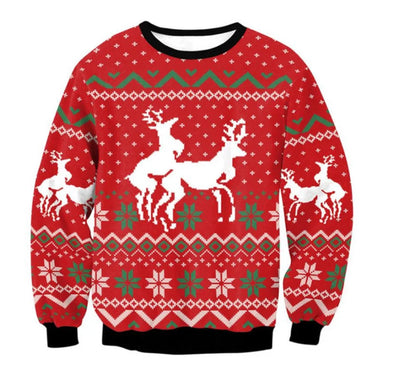Renate - Warmer Pullover mit 3D Lustiger Feiertag Weihnachtsfeier Bedruckt für Männer und Frauen