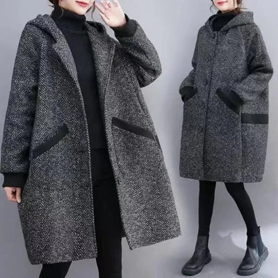 Yaraj | Warmer Vintage-Mantel mit Kapuze für kalte Tage