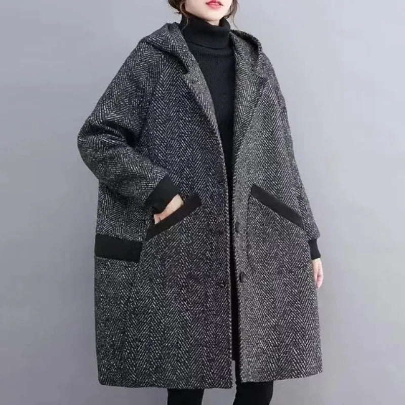 Yaraj | Warmer Vintage-Mantel mit Kapuze für kalte Tage