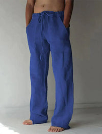 Arthur | Herren Baggy Leinenhose Locker Sommer Natürlich Casual in Dunkelblau