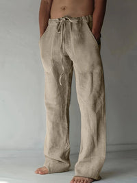 Arthur | Herren Baggy Leinenhose Locker Sommer Natürlich Casual in Grau