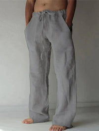 Arthur | Herren Baggy Leinenhose Locker Sommer Natürlich Casual in Dunkelgrau