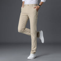 Philipp | Herren Chino Anzughose Schmal Business Modern Elegant Alltag in Khaki